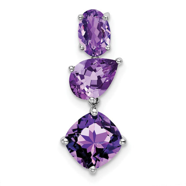 14K white gold amethyst chain