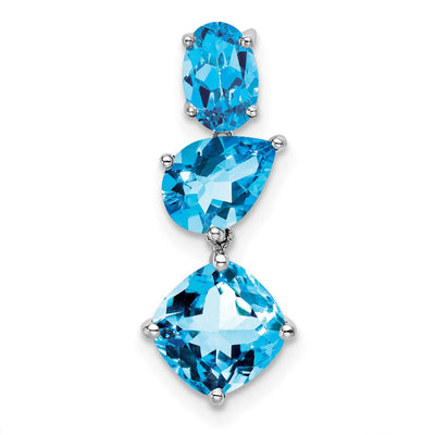 14K white gold blue topaz chain