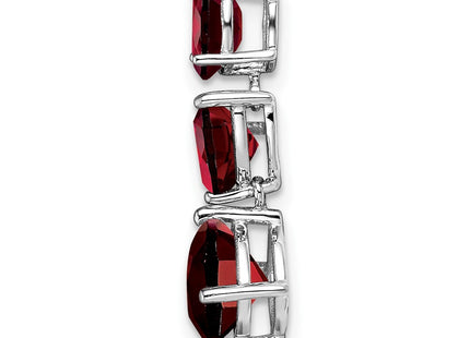 14K white gold garnet chain, alternate view