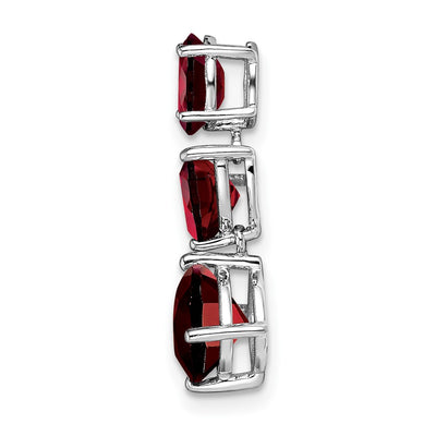 14K White Gold Garnet Chain Slide, 20.8 x 8.5mm