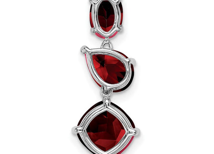 14K white gold garnet chain, further view