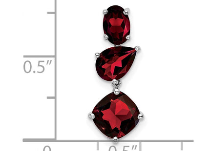 14K white gold garnet chain, another view