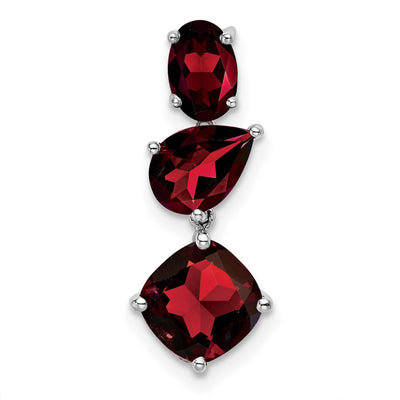 14K white gold garnet chain