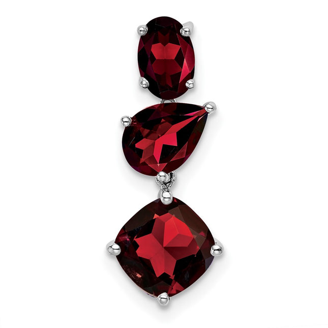 14K white gold garnet chain