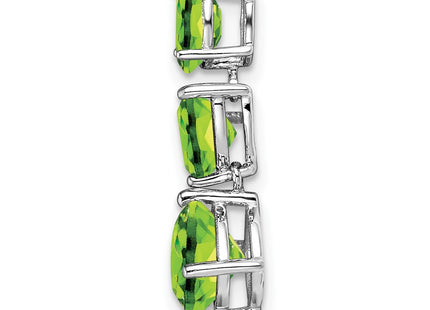 14K white gold peridot chain, alternate view