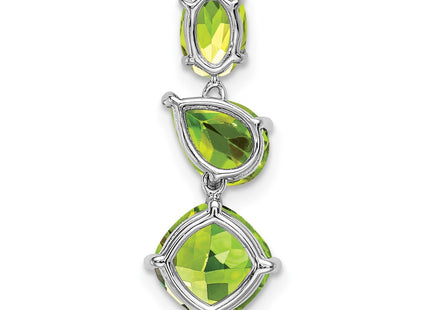 14K white gold peridot chain, further view