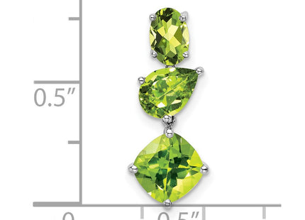 14K white gold peridot chain, another view