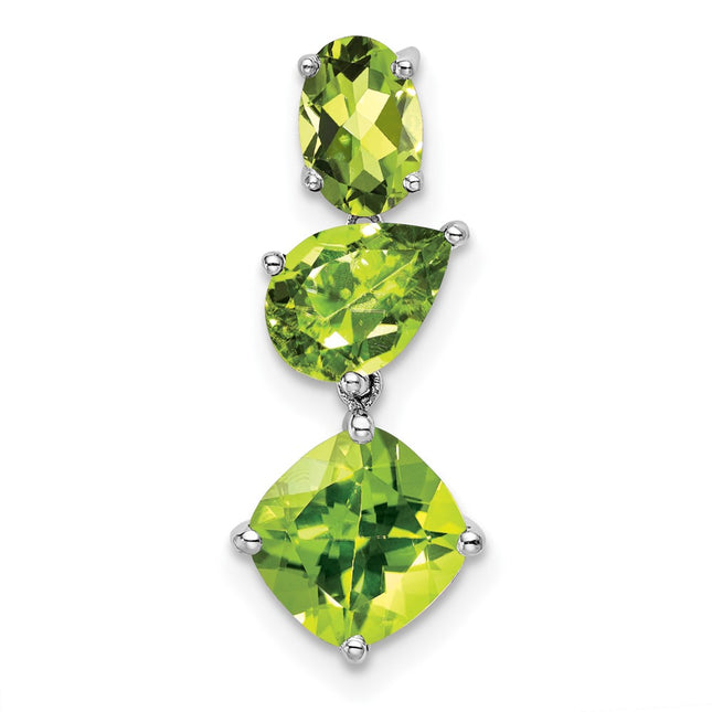 14K white gold peridot chain