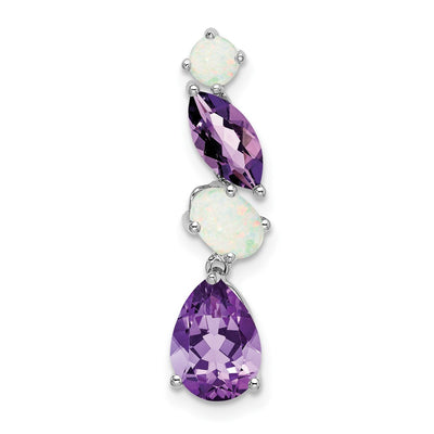 14K white gold amethyst chain