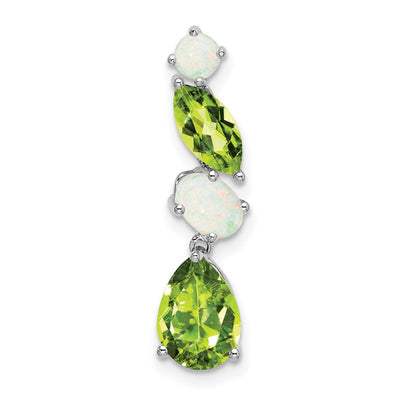 14K white gold peridot chain