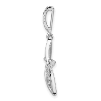14K White Gold Polished Diamond Star Pendant
