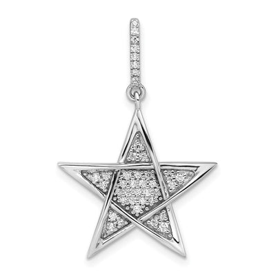 14K white gold diamond star pendant