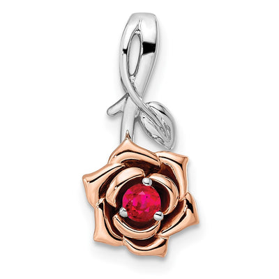 14K gold ruby flower chain