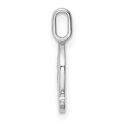 14K White Gold Diamond Letter Q Initial Pendant, 16.94 x 9.56mm