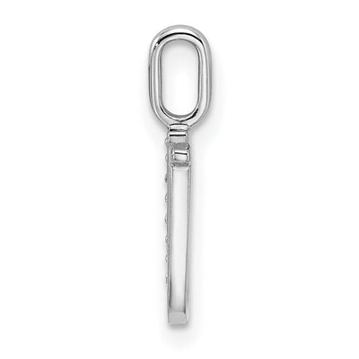 14K White Gold Diamond Letter U Initial Pendant, 15.89 x 10.1mm