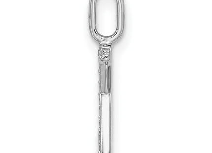 14K white gold diamond letter X pendant, alternate view