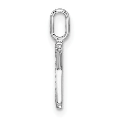 14K White Gold Diamond Letter X Initial Pendant, 15.25 x 11.19mm