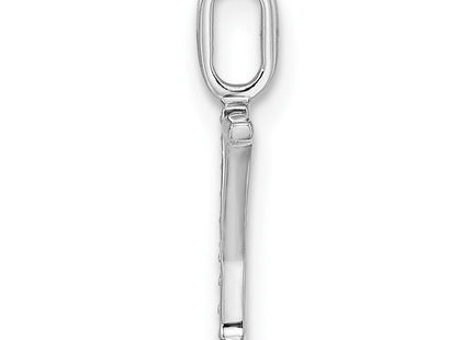 14K white gold diamond letter Y pendant, alternate view