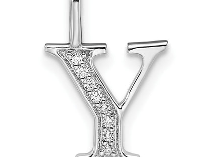 14K white gold diamond letter Y pendant