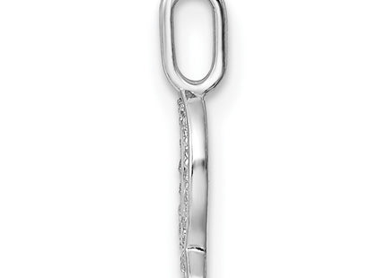 14K White Gold Diamond Letter Q Initial Pendant, 15.2 x 7.36mm