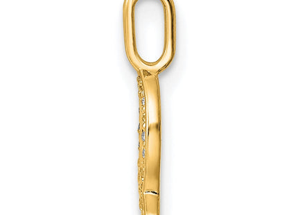 14K white gold diamond letter Q pendant, alternate view
