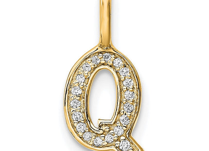 14K white gold diamond letter Q pendant