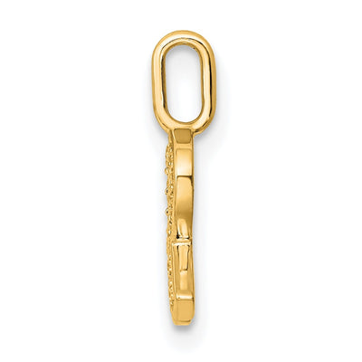 14K Gold Diamond Letter R Initial Pendant