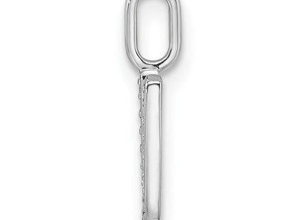 14K White Gold Diamond Letter U Initial Pendant, 14.97 x 7.55mm