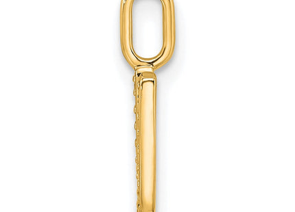 14K white gold diamond letter U pendant, alternate view