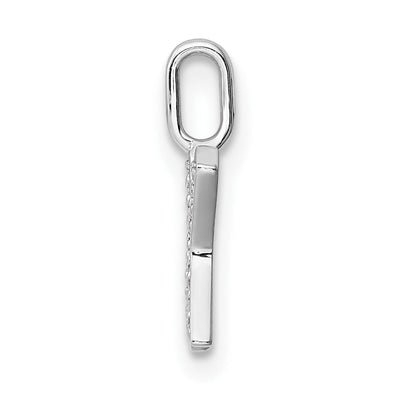 14K White Gold Diamond Letter X Initial Pendant, 15.16 x 5.68mm