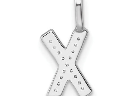 14k White Gold Diamond Letter X Initial Pendant (Style PM8367X-005-WA)