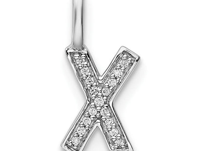 14k White Gold Diamond Letter X Initial Pendant (Style PM8367X-005-WA)