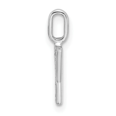 14K White Gold Diamond Letter Y Initial Pendant, 15.27 x 6.76mm