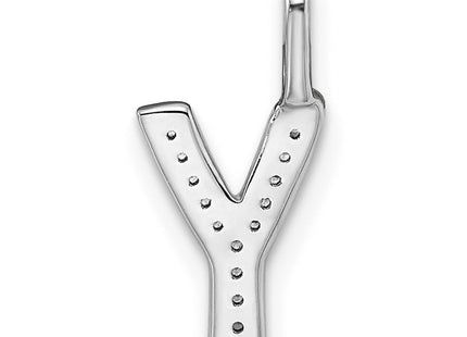 14K White Gold Diamond Letter Y Initial Pendant (Style PM8367Y-004-WA)