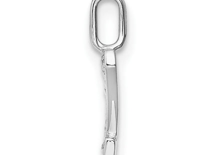 14K White Gold Diamond Letter Z Initial Pendant, 15.03 x 6.21mm