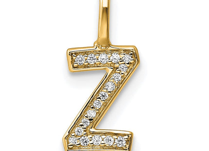 14K white gold diamond letter Z pendant