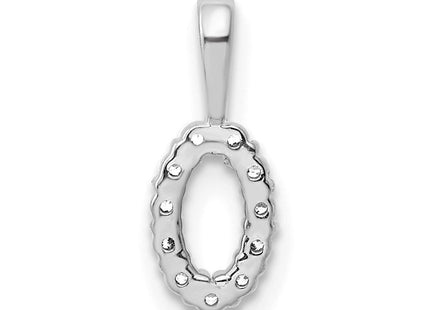 14k White Gold Diamond Number 0 Pendant (Style PM8369-0-011-WA)