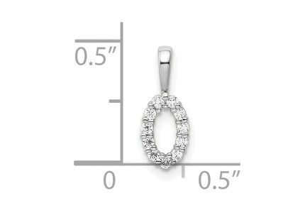 14k White Gold Diamond Number 0 Pendant (Style PM8369-0-011-WA)