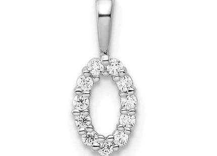 14k White Gold Diamond Number 0 Pendant (Style PM8369-0-011-WA)