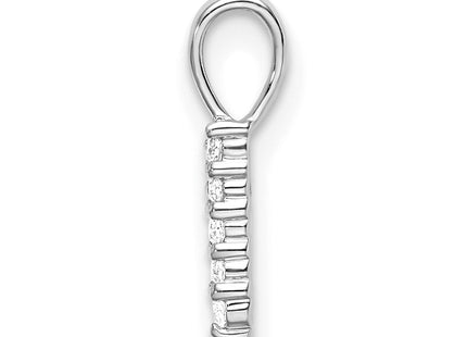 14K white gold diamond number 1 pendant, alternate view