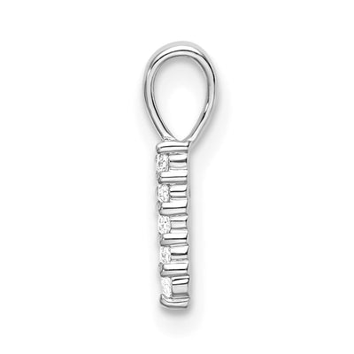 14K White Gold Diamond Number 1 Pendant, 13 x 4.08mm