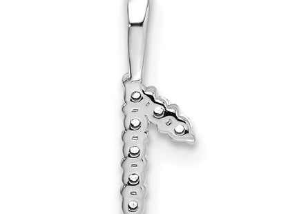 14k White Gold Diamond Number 1 Pendant, 13 x 4.08mm