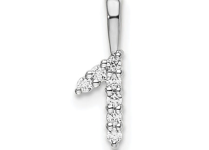 14K white gold diamond number 1 pendant