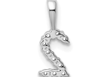 14k White Gold Diamond Number 2 Pendant (Style PM8369-2-010-WA)