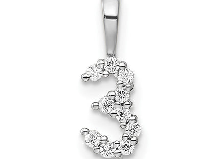 14k White Gold Diamond Number 3 Pendant (Style PM8369-3-010-WA)