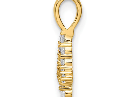 14K white gold diamond number 4 pendant, alternate view