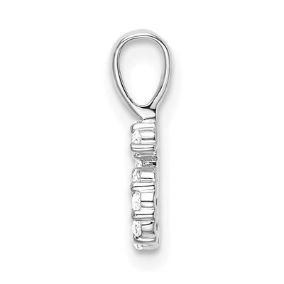 14K White Gold Diamond Number 6 Pendant, 12.85 x 4.97mm