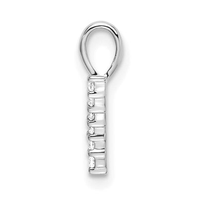 14K White Gold Diamond Number 7 Pendant, 13.26 x 6.69mm