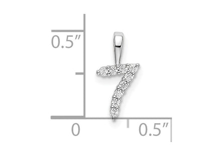 14k White Gold Diamond Number 7 Pendant (Style PM8369-7-009-WA)