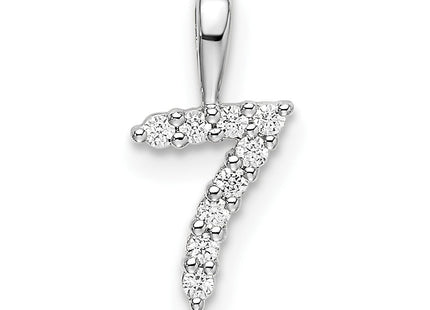 14k White Gold Diamond Number 7 Pendant (Style PM8369-7-009-WA)